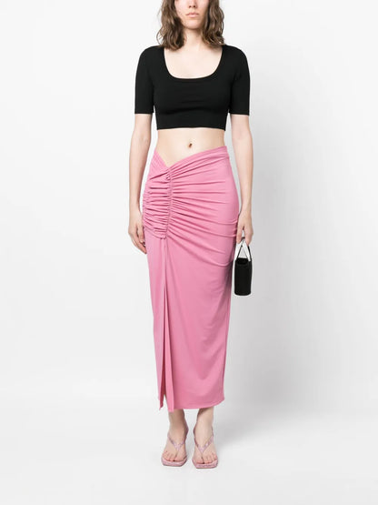 Asymmetric-Design Maxi Skirt