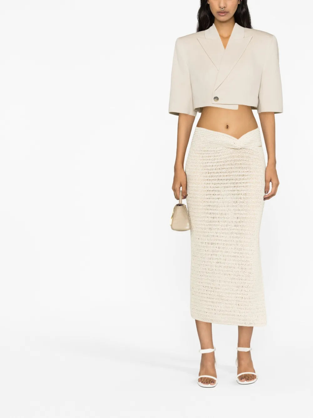 Wjosa Short-Sleeve Cropped Blazer