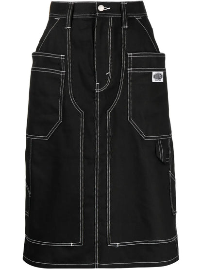 Panelled Denim Midi Skirt