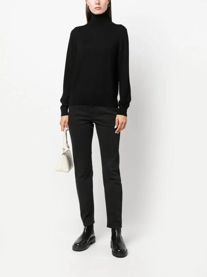 Fine-Knit Roll-Neck Sweatshirt