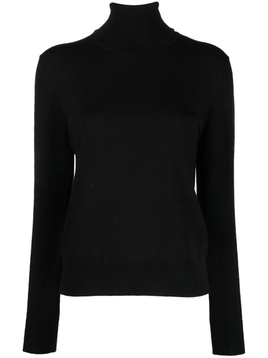 Fine-Knit Roll-Neck Sweatshirt