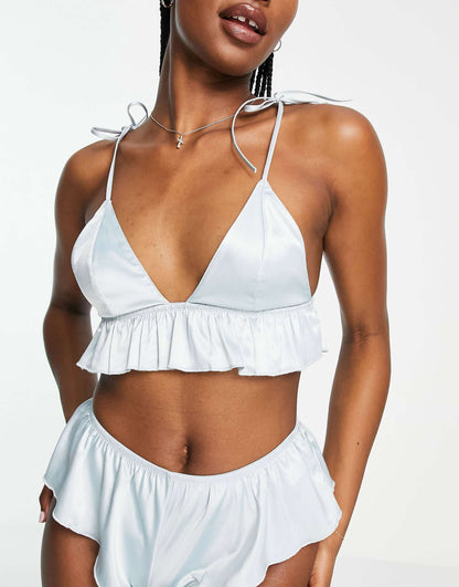 Anni Satin Frill Bralette