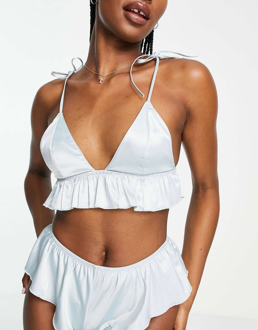 Anni Satin Frill Bralette