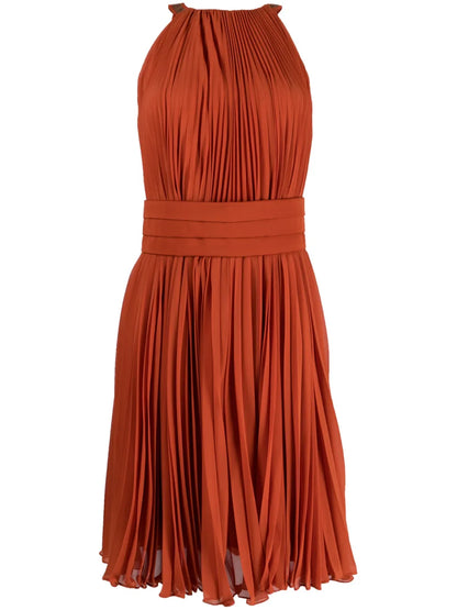 Gathered-Detail Sleeveless Dress