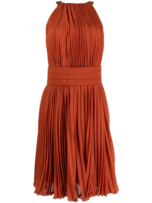 Gathered-Detail Sleeveless Dress