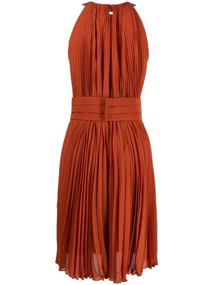 Gathered-Detail Sleeveless Dress