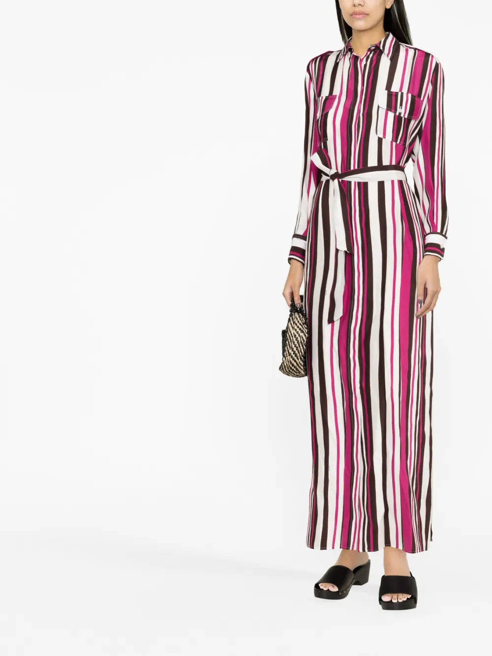 Striped Shirt Long Dress
