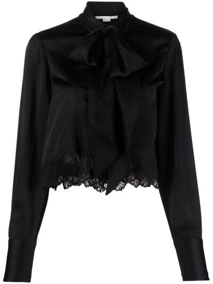 Pussy-Bow Long-Sleeve Blouse