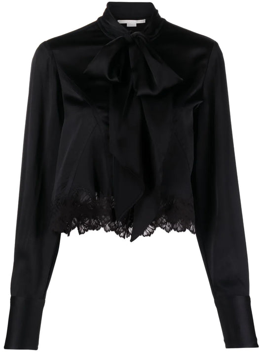 Pussy-Bow Long-Sleeve Blouse