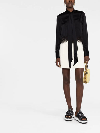 Pussy-Bow Long-Sleeve Blouse