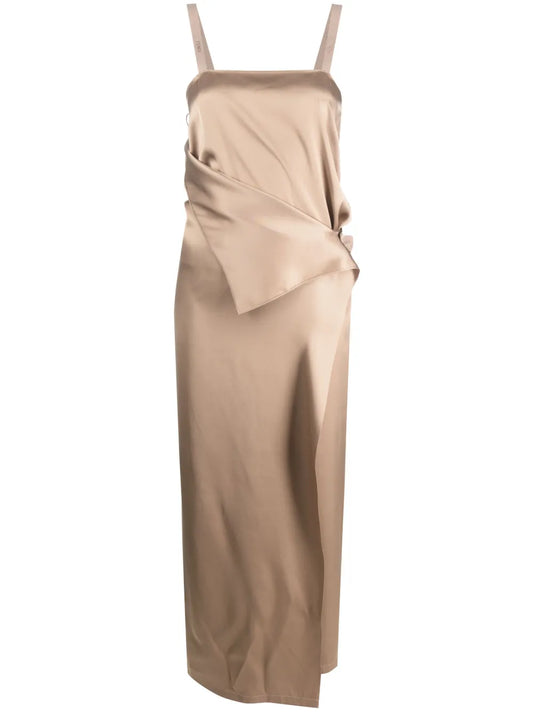 Tie-Waist Silk Maxi Dress