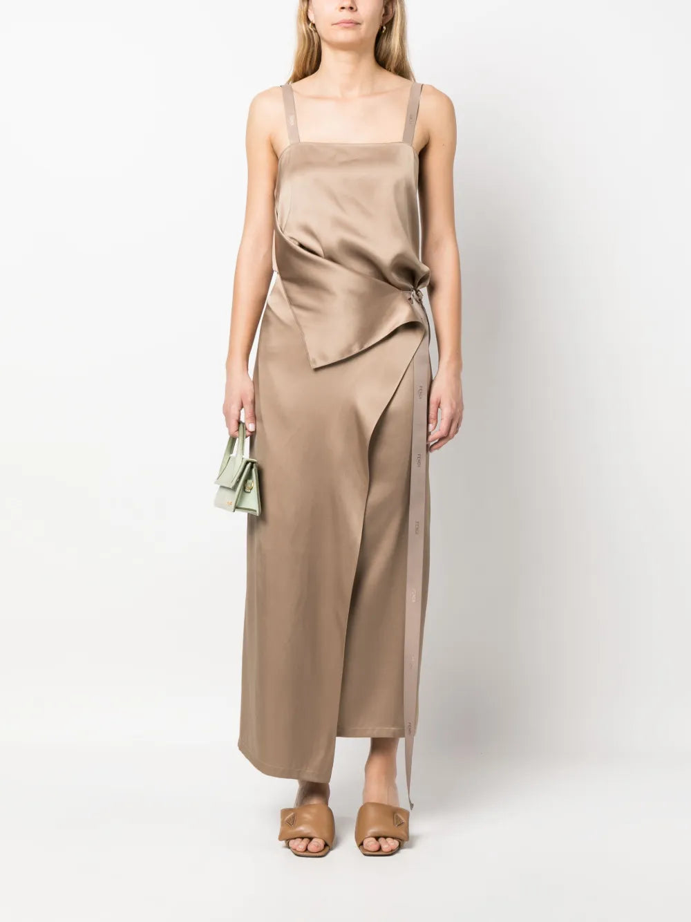 Tie-Waist Silk Maxi Dress