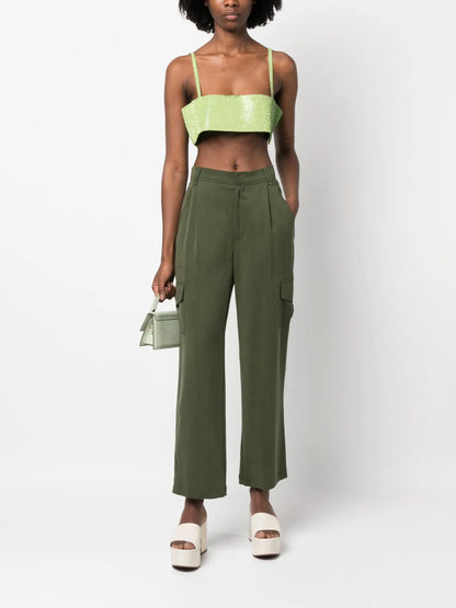Charlotte Rhinestone-Embellished Cropped Top