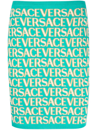 Versace Allover Knitted Miniskirt