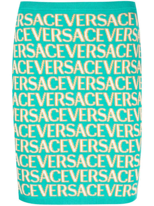 Versace Allover Knitted Miniskirt