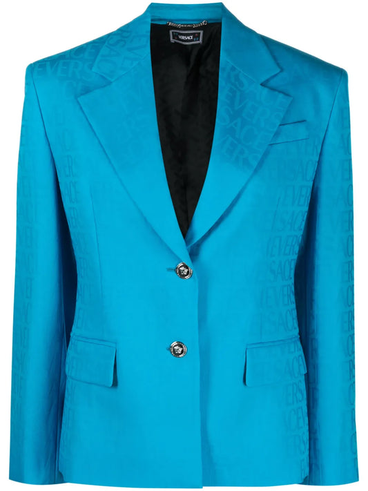 Versace Allover Virgin-Wool Jacquard Blazer