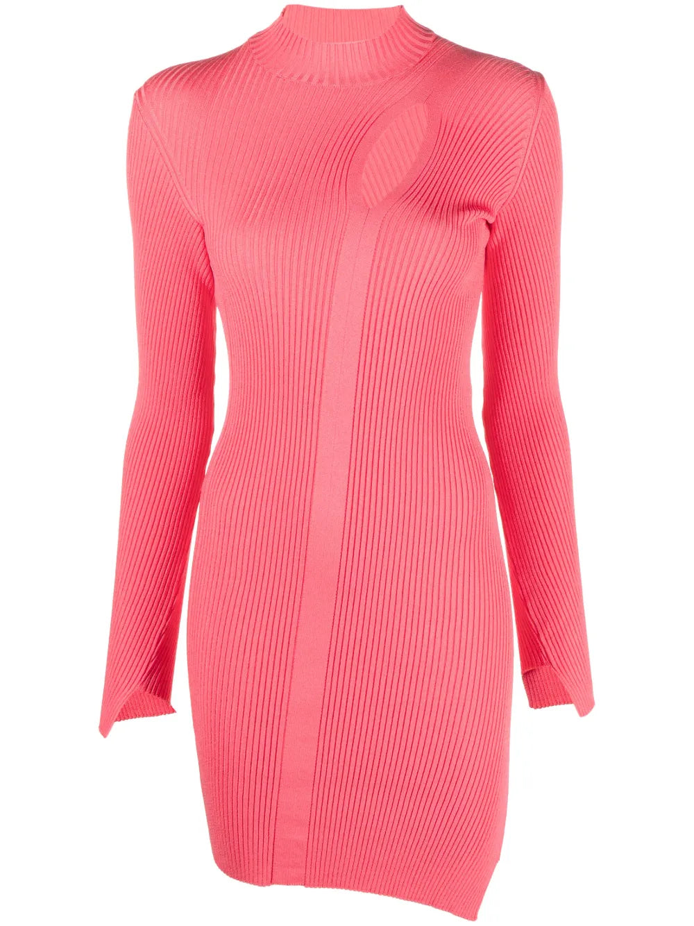 Slashed Roll-Neck Midi Dress