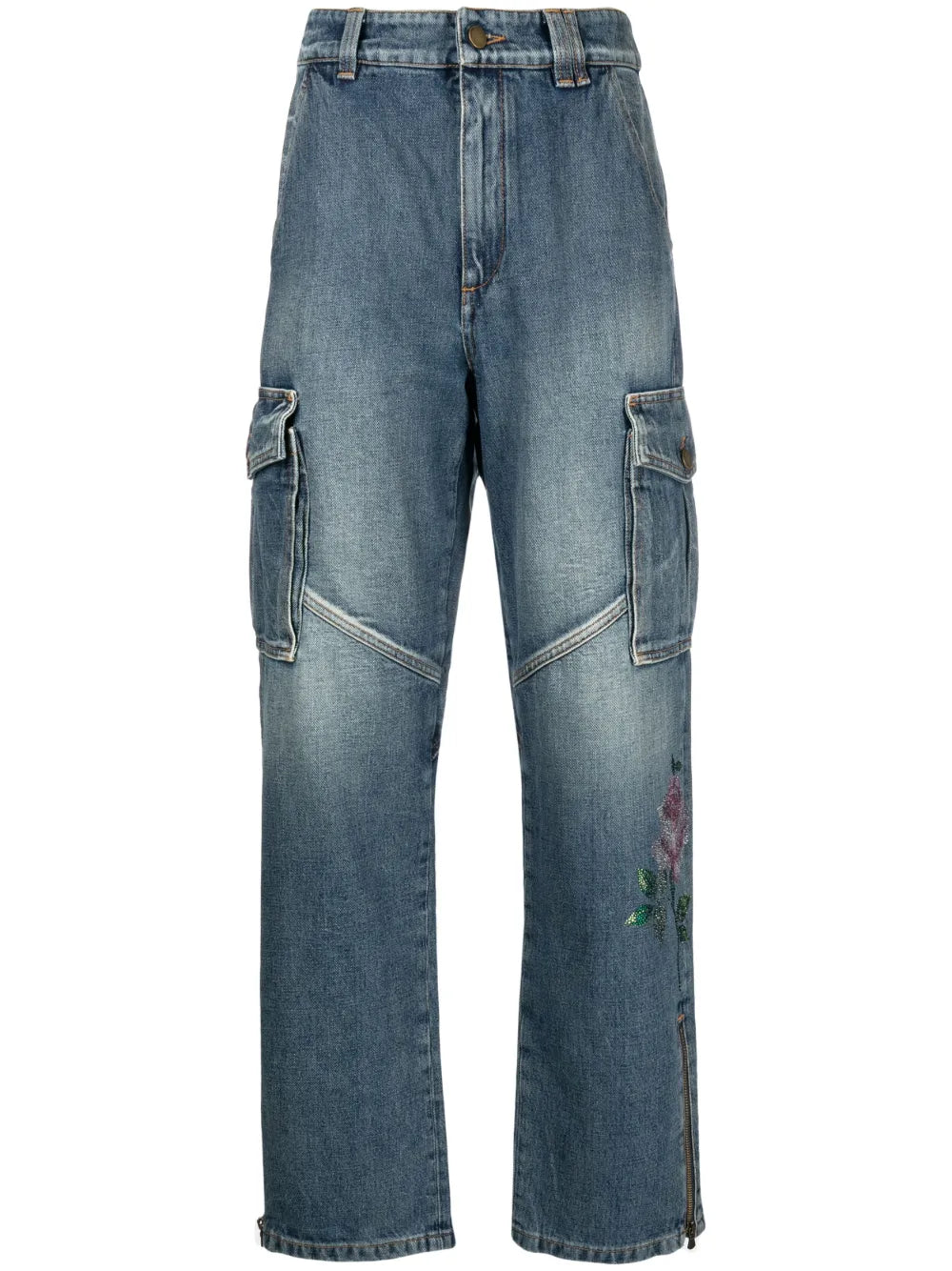 Rhinestone-Embellished Jeans