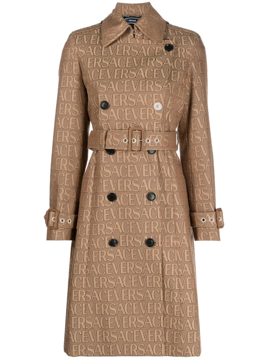 Versace Allover-Jacquard Trench Coat