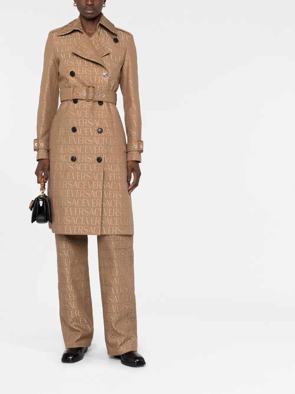 Versace Allover-Jacquard Trench Coat