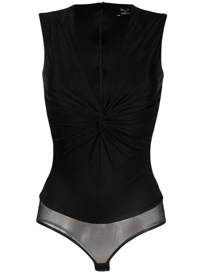 Knotted V-Neck Bodysuit