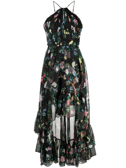 Floral-Print Halterneck Dress