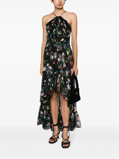 Floral-Print Halterneck Dress