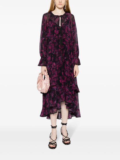 Pom Floral-Print Maxi Dress