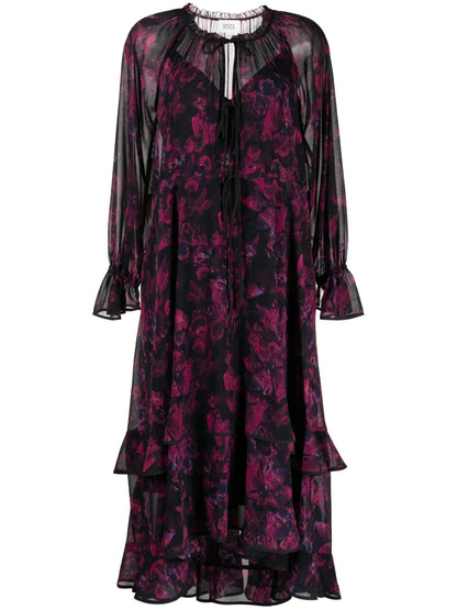 Pom Floral-Print Maxi Dress