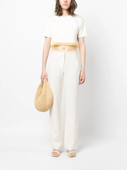 Fringed Cropped T-Shirt
