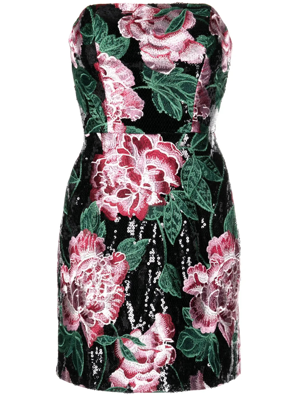 Sequin-Embellished Strapless Minidress