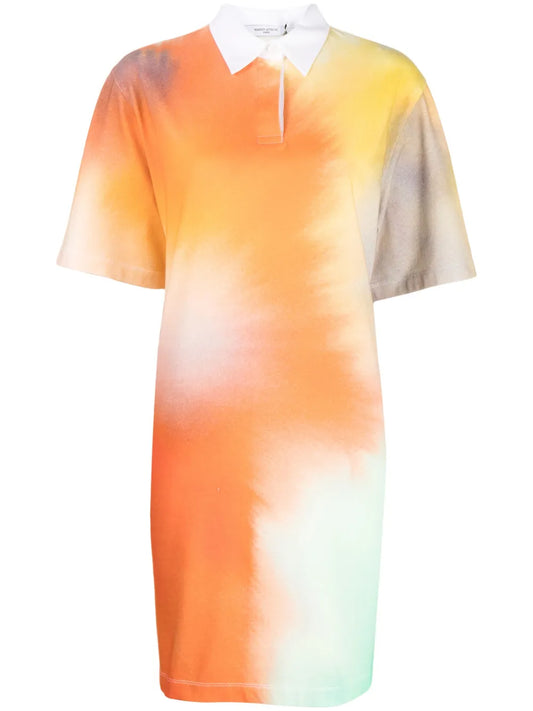 Abstract-Print Polo Dress