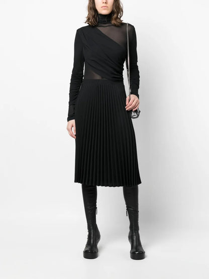 Knee-Length Pleated Skirt