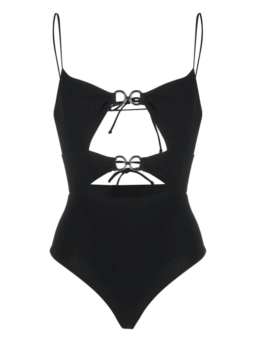 Ring-Embellished Cut-Out Swimsuit