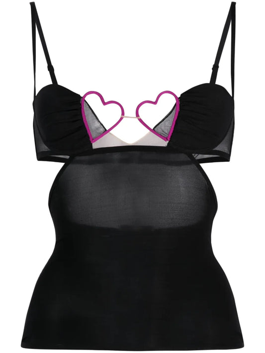 Heart-Detail Bustier Top