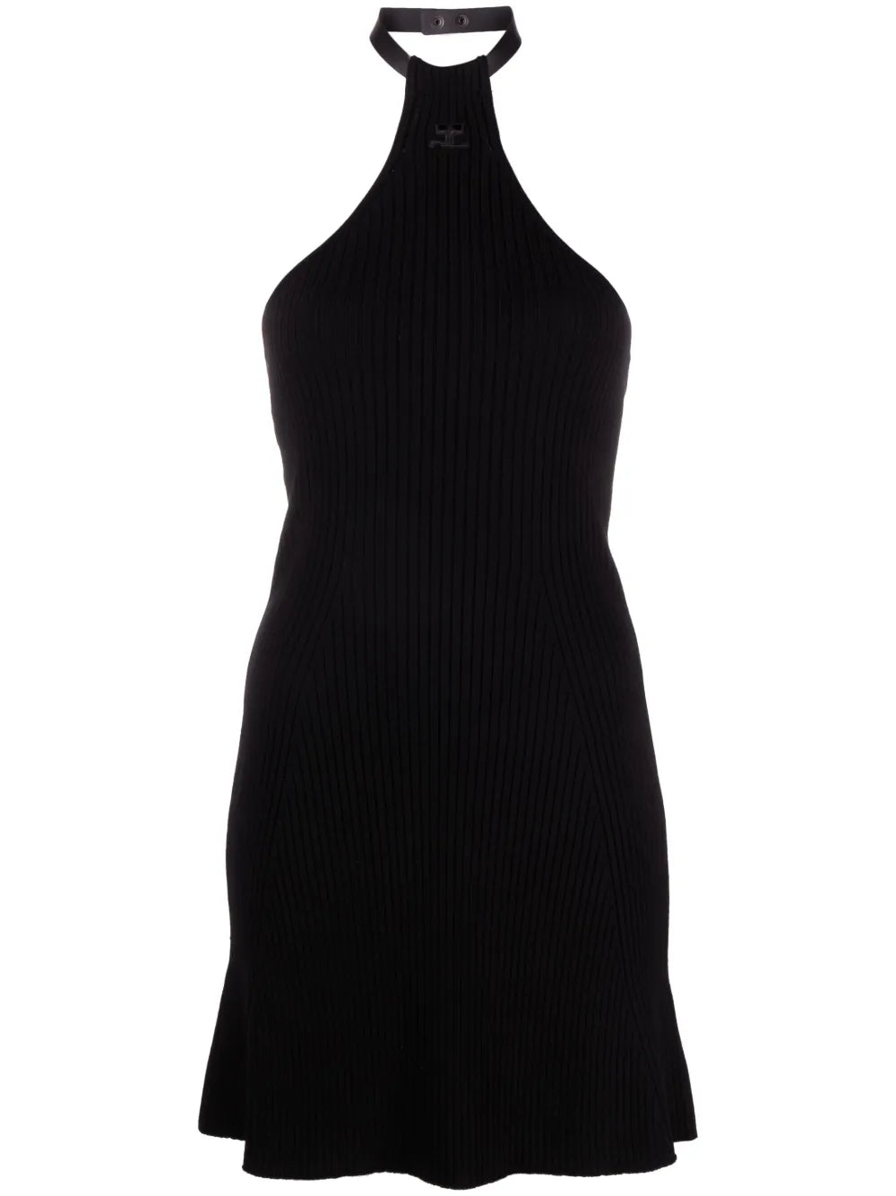Ribbed-Knit Halterneck Minidress
