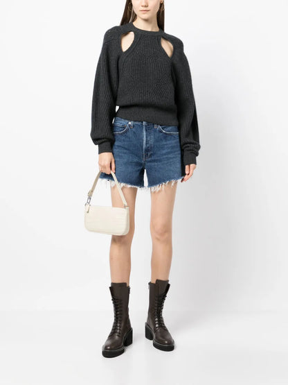 Parker Raw-Cut Denim Shorts