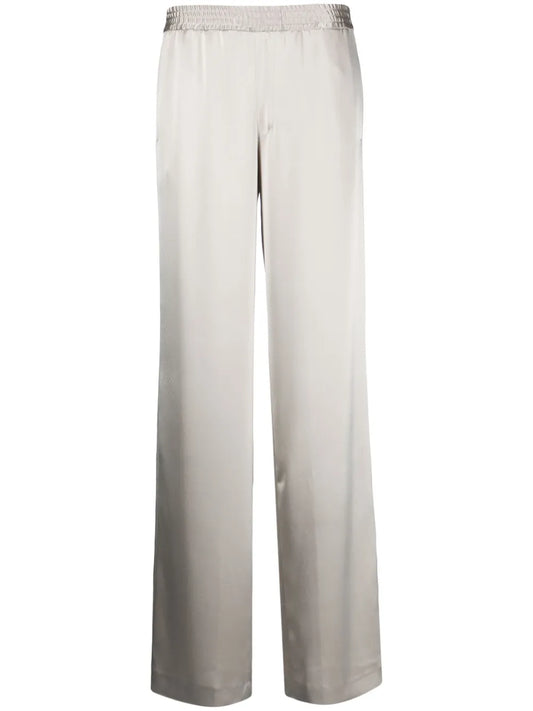 Straight-Leg Satin Trousers