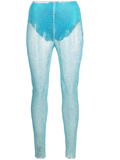 Metallic Fishnet Leggings