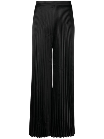 High-Waist Pleated Palazzo Trousers