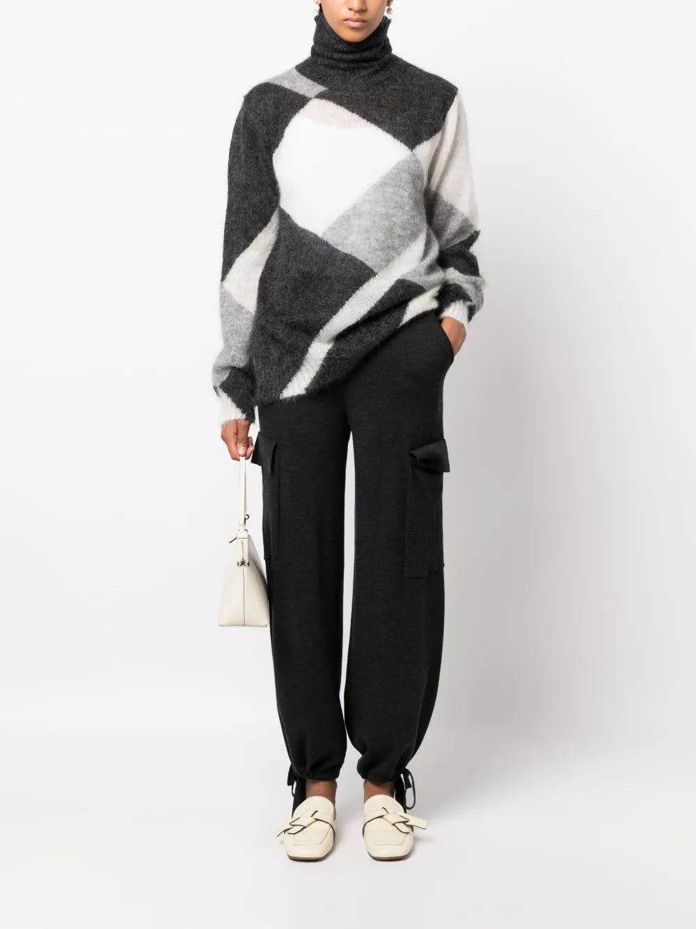 Colour-Block Roll-Neck Jumper