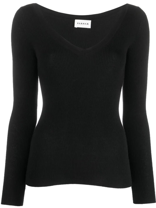 V-Neck Wool Sweatshirt