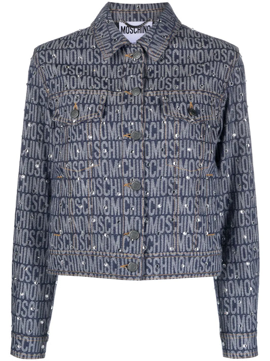 Monogram-Print Denim Jacket