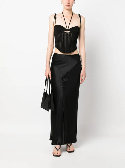 Ribbed-Knit Corset Top