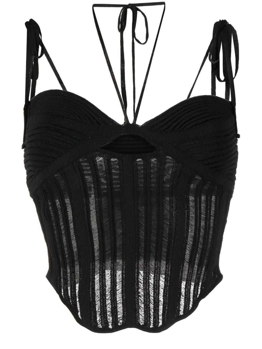 Ribbed-Knit Corset Top