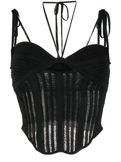Ribbed-Knit Corset Top