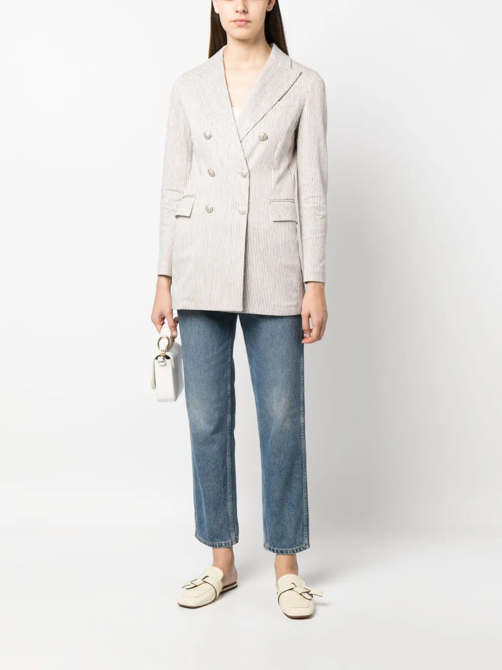 Striped Double-Breasted Blazer