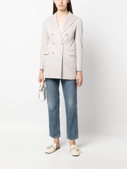 Striped Double-Breasted Blazer