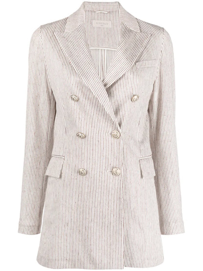 Striped Double-Breasted Blazer