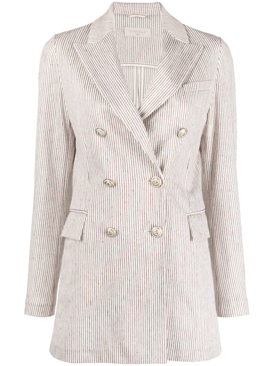 Striped Double-Breasted Blazer